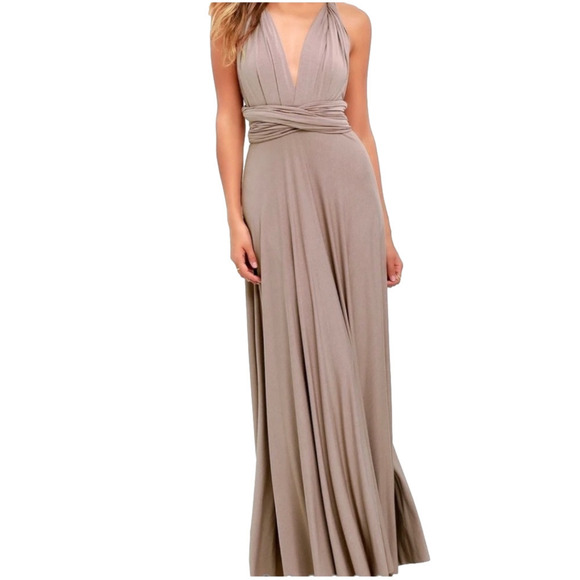 Champagne Convertible Wrap Dress Size Medium Voted Number 1 Dress on Earth - Picture 11 of 15